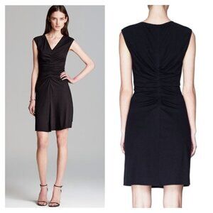 Theory - Sleeveless Stellyn Dress V-Neck Knee-Length | Size Medium | Black